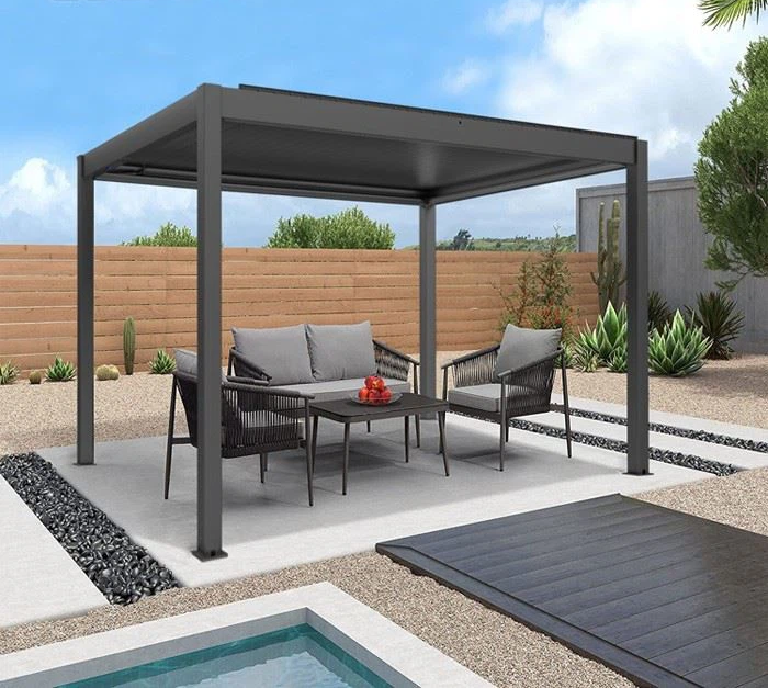Freestanding pergola on deck